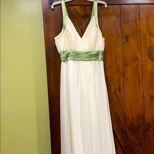 Liz Fields Formal White and Mint gown Size 12